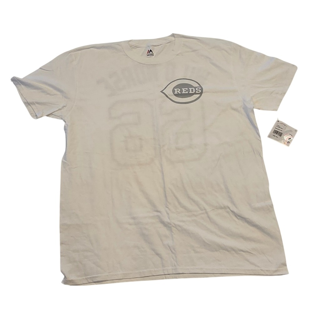 Majestic T-Shirt Mens XL White New Cincinnati Reds Wild Horse 66 Yasiel Puig